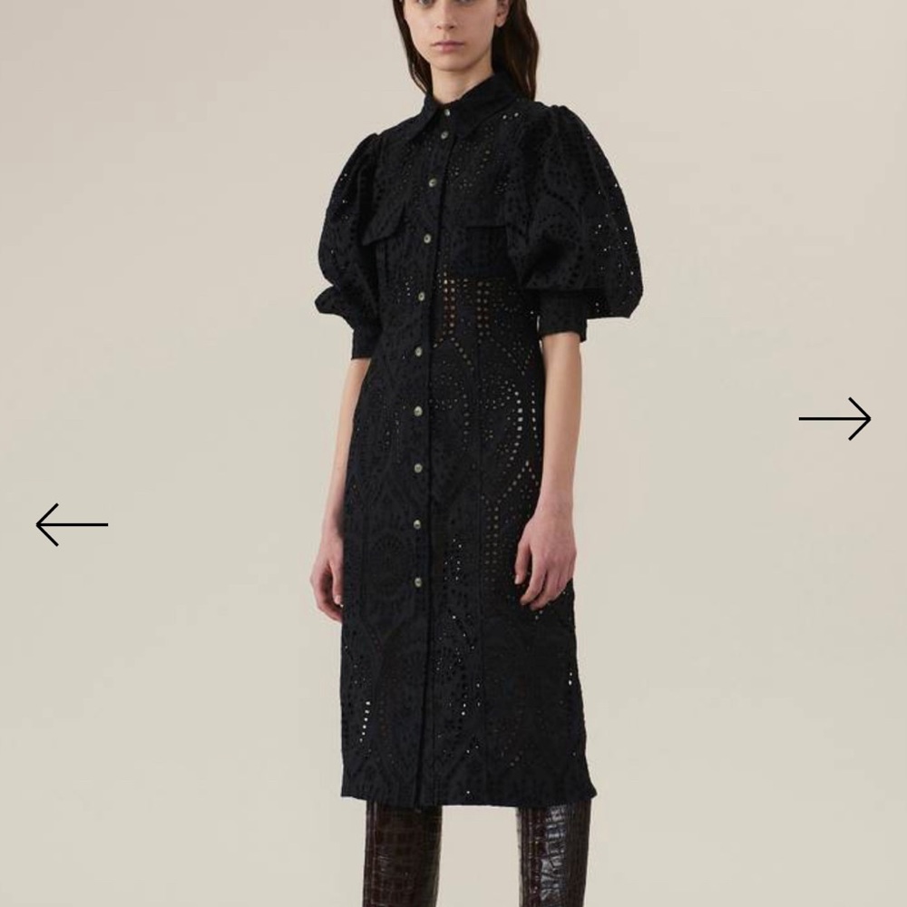 Broderie Anglaise Midi Shirt Dress by Ganni